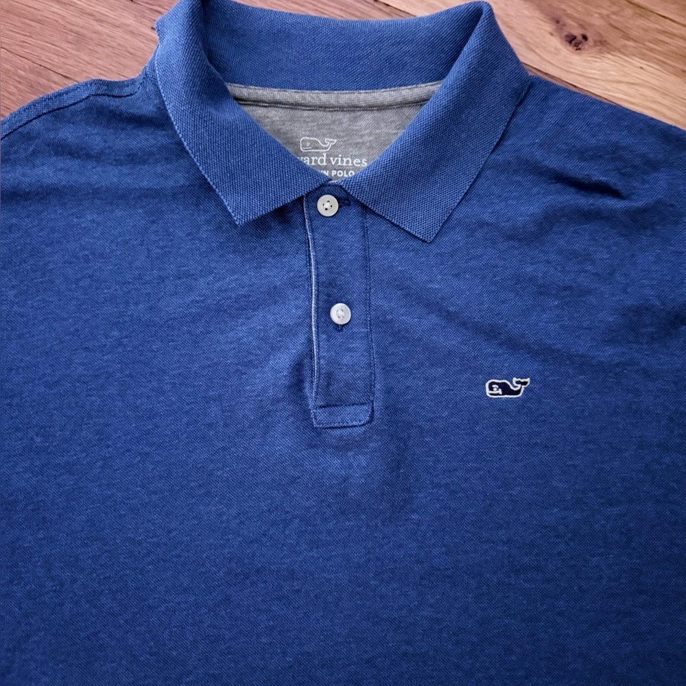 Vineyard Vines Men’s’ Deep Blue Short Sleeve Edgartown Polo Shirt w/Whale Logo
